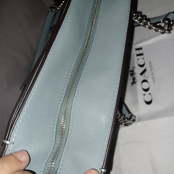 MEDIUM SAGE LEATHER COACH TOTE - Picture 5 of 7